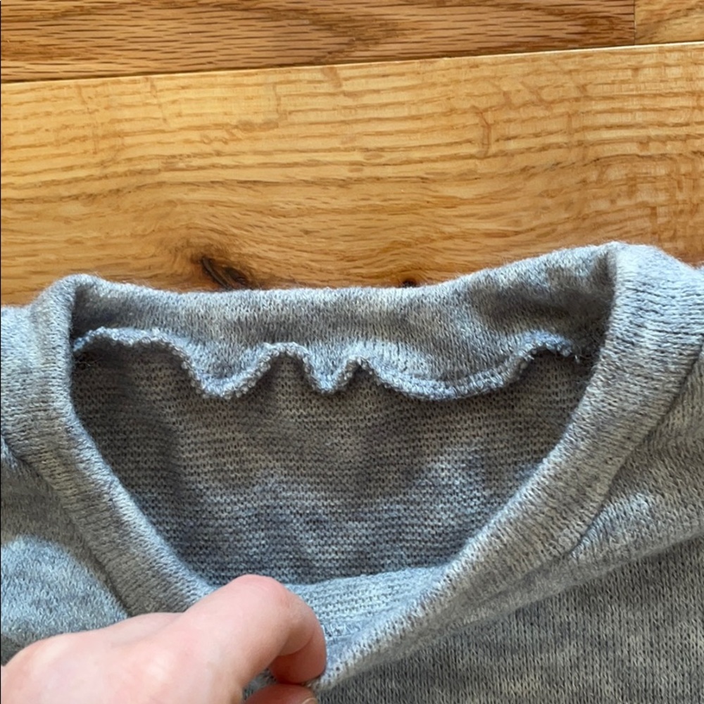 Grey Stripped Long Sleeve Sweater/ Long Sleeve Top - Picture 4 of 5